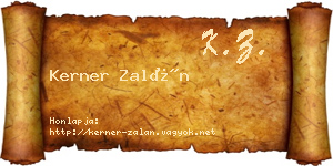 Kerner Zalán névjegykártya
